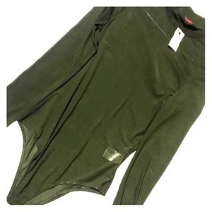 New! Sheer Dark Green Bodysuit